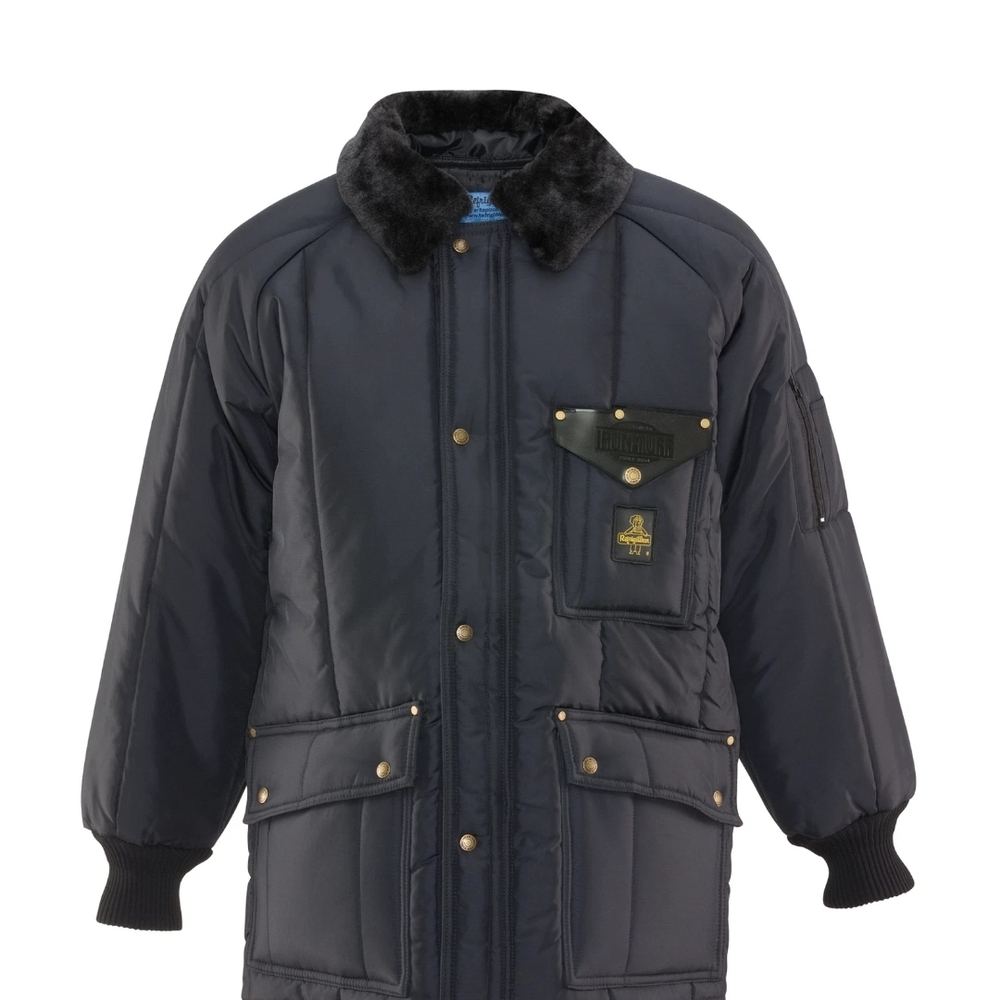 Men's Black Puffer Jacket with Faux Fur Collar